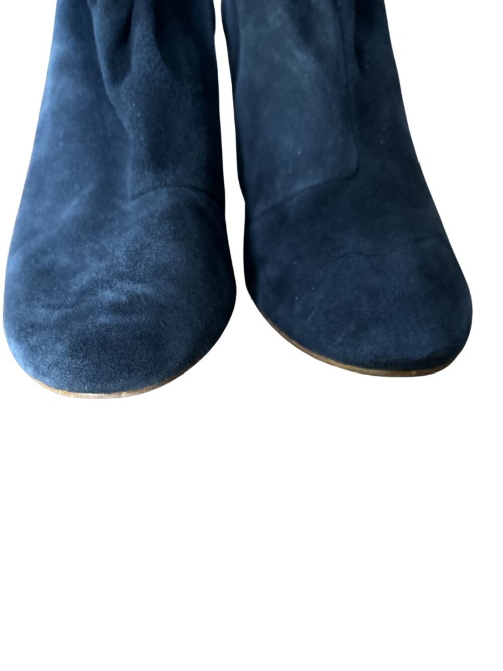 Kurt Geiger Navy Suede Ruffle Ankle Booties Spain EU 38 Block Heel - Picture 5 of 9